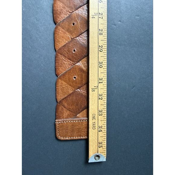 Motiff 56 Leather Braided Womens Belt Size M Woven Brown Handcrafted Morocco main image 5